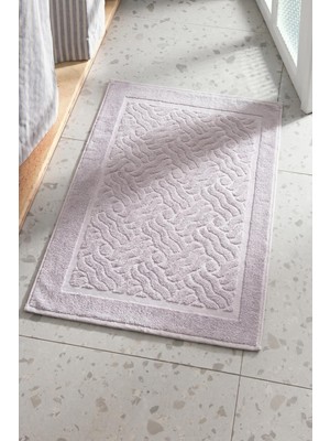 Ender Home 50x70 Cm Jakarlı Dalga Desen Pamuklu Banyo Paspası