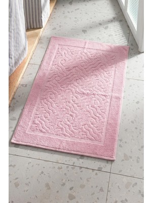 Ender Home 50x70 Cm Jakarlı Dalga Desen Pamuklu Banyo Paspası