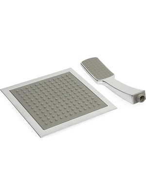 Bemy Ticaret Quadro Model Banyo Tepe Duş Başlığı Başlık Kireç Kırıcılı Sistem (Ikili Set)