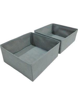 Bemy Ticaret Gri Çekmece Içi Düzenleyici Organizer Set - Çok Amaçlı Dolap Içi Kutu Seti (28 * 28 * 13CM)