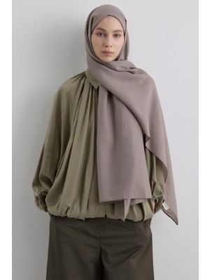 Koyu Vizon Fenza Scarf Paris Ipeği Şal