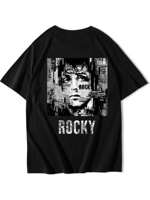 Brz Collection Unisex Oversize Rocky T-Shirt Siyah