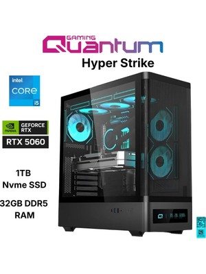 Quantum Gaming Hyper Strike I5-14400F 32GB Ddr5 1tb Nvme RTX5060 8gb Masaüstü Oyun Bilgisayarı