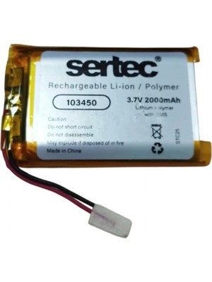 Marsilyan™- Sertec 103450 3.7V 2000 Mah Li-Polymer Pil (DEVRELI/1.5A)