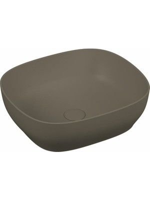 VitrA Outline 5994B450-0016 Kare Çanak Lavabo, 48 cm Armatür Deliksiz Mat Vizon