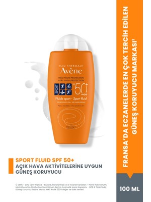Avene Sport Fluid SPF 50+ Spor Yapanlar için Suya ve Tere Dayanıklı Güneş Kremi 100 ml