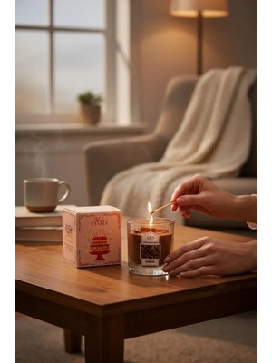 Kash Kozmetik Sandal Ağacı Tasarım Bardak Mum – Odunsu ve Meditatif Aromaterapi