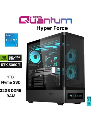 Quantum Gaming Hyper Force I5-14400F 32GB Ddr5 1tb Nvme RTX5060TI 16GB Masaüstü Oyun Bilgisayarı