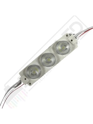 12 Volt Beyaz 3 Watt 3 Lü Lensli 3030 Reklamcı Modül 10 Adet