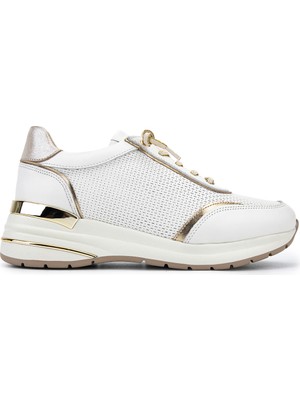 Tamer Tanca Kadın Hakiki Deri Beyaz Sneakers & Spor Ayakkabı 298 7100 Bn Ayk Y26 Beyaz/gold