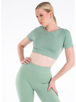 Sahira Core Seamless Crop Top Poliamid Dikişsiz Kadın Spor Ter Tutmaz Koku Yapmaz