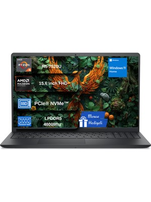 Dell Pro 15 Essential PV15255 8gb Ddr5 1tb SSD R5-7520U 15.6" Fhd (1920*1080) Win 11HOME Taşınabilir Bilgisaayar H1PV15255EX02