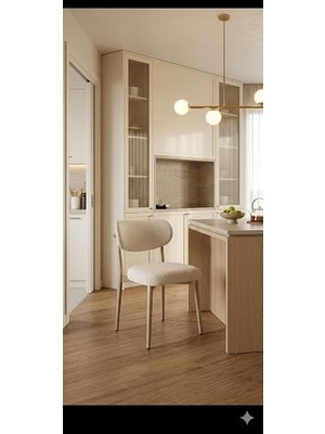 Efe Mobilya T-6000 TRAVERTEN MDF 70X120 POLO KREM SANDALYE 4 Kişilik Mutfak Masa Takımı
