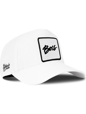 BlackBörk Boss Logolu Beyaz Beyzbol Premium Şapka