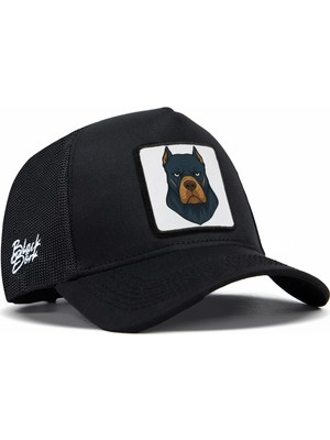 BlackBörk Köpek Logolu Siyah Trucker Şapka