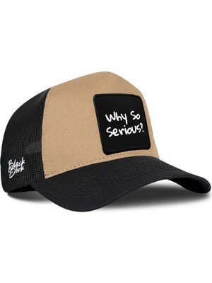 BlackBörk Why So Serious Logolu Siyah-Vizon Trucker Şapka