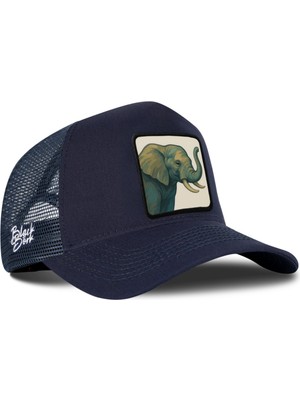 BlackBörk Fil Logolu Lacivert Trucker Şapka