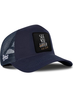 BlackBörk See You Later Never Logolu Lacivert Trucker Şapka