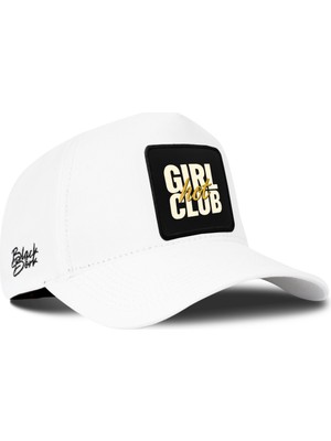 BlackBörk Hot Girl Club Logolu Beyaz Beyzbol Premium Şapka