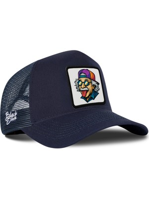 BlackBörk Einstein Logolu Lacivert Trucker Şapka