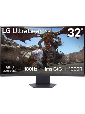 Lg Ultra Gear Oyun Monitörü 32″ Kavisli, Qhd, 1000R, HDR10, 180 Hz, 1 Ms (32GS60QC-B)