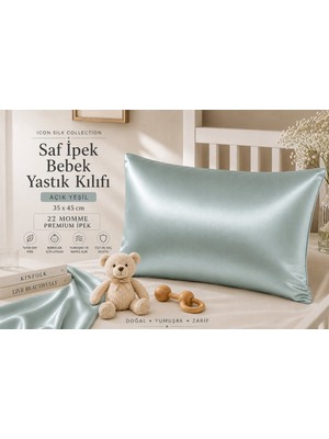 ICON SILK %100 Saf Ipek Bebek Yastık Kılıfı (Açık Yeşil)