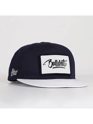 BlackBörk Bullshit Logolu Beyaz-Lacivert Hip Hop Şapka