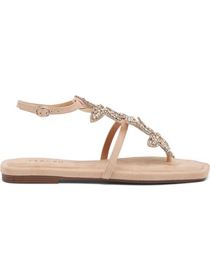 Tergan Bej Tekstil Kadın Sandalet - K26Y1SN68729-L0Q