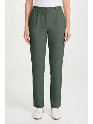 goffra Kadın Flexon Ultra Esnek Relaxed Beli Lastikli Jogger Pantolon Haki W702-R0433-04
