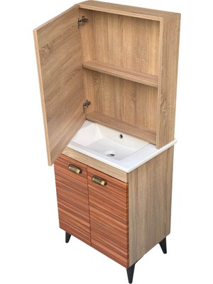 Turkuaz Lavabolu 65 cm Banyo Dolabı Takımı