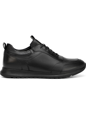 Tergan Siyah Hakiki Deri Erkek Sneaker - E4MEAY057787-L6O