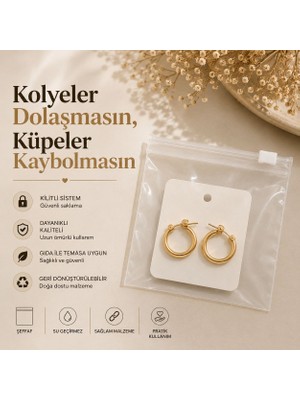 Bkb Ambalaj 10’lu Kilitli Takı Saklama Poşeti | Kolye ve Küpe Düzenleyici Şeffaf Organizer