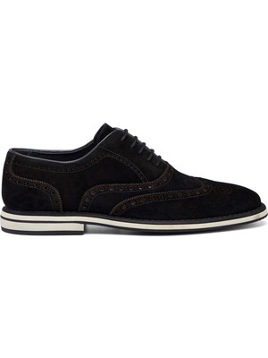 Tergan Siyah Hakiki Süet Deri Erkek Loafer - E26I1AY57684-A01