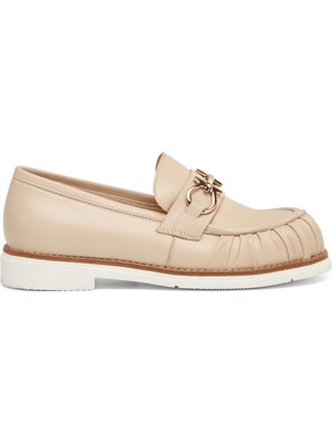 Tergan Bej Hakiki Deri Kadın Loafer - K26I1AY68570-A25