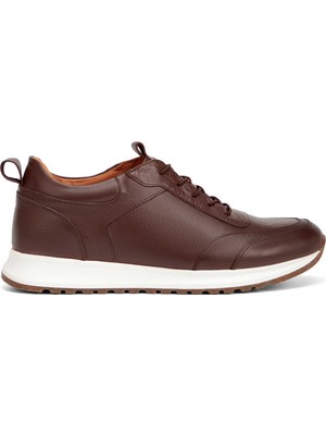 Tergan Kahverengi Hakiki Deri Erkek Sneaker - E4MEAY057787-A24