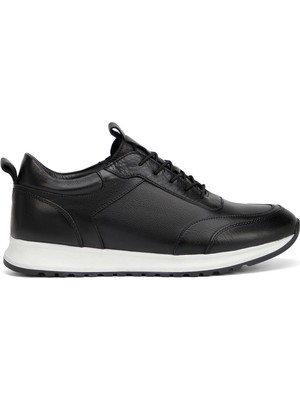 Tergan Siyah Hakiki Deri Erkek Sneaker - E4MEAY057787-A23