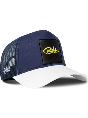 BlackBörk Patron Logolu Cordura Beyaz-Lacivert Trucker Şapka