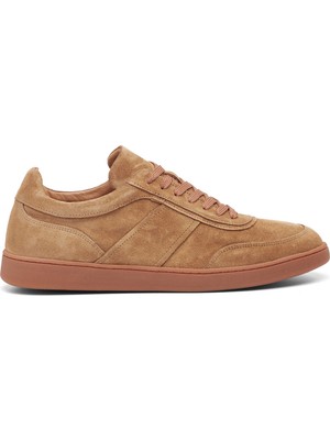 Tergan Kahverengi Hakiki Süet Deri Erkek Sneaker - E26I1AY57622-U8R