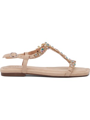 Tergan Bej Tekstil Kadın Sandalet - K26Y1SN68730-L0Q