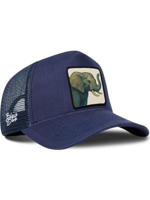 BlackBörk Fil Logolu Cordura Lacivert Trucker Şapka