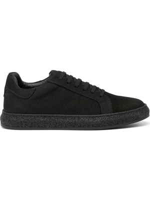 Tergan Siyah Hakiki Nubuk Deri Erkek Sneaker - E26I1AY57633-A64