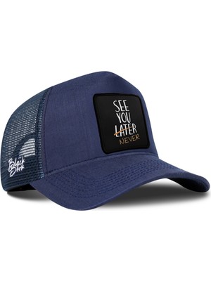 BlackBörk See You Later Never Logolu Cordura Lacivert Trucker Şapka