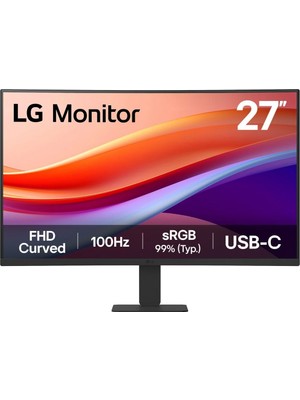 Lg Monitör 27″ Kavisli, Fhd, 100 Hz, LED Va Paneli, 1000R (27U421A-B)