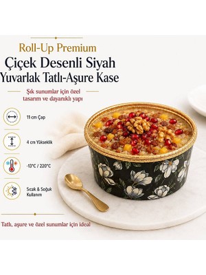 Trend Hediye Sepeti 6 Adet Premium Yuvarlak Lale Desenli Aşure Kasesi Tatlı Kasesi