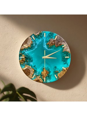 No 26 Dekor Epoxy Görünümlü Dekoratif Duvar Saati – 33 cm Uv Baskılı Mdf Duvar Saati