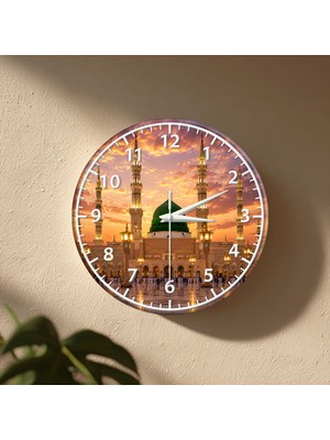 No 26 Dekor Mescid-I Nebevî Duvar Saati – 33 cm Uv Baskılı Mdf Duvar Saati