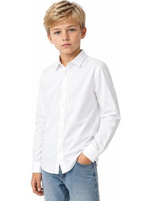 Ahengim Erkek Çocuk Modern Kesim Basic Günlük ve Şık Gömlek