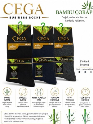 Çega Socks Dikişsiz Erkek Bambu Çorap Kokulu 6'lı