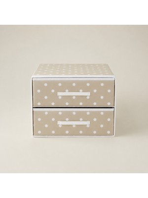 Simple Living Iki Çekmeceli Organizer - Beji - 31X30X22 cm