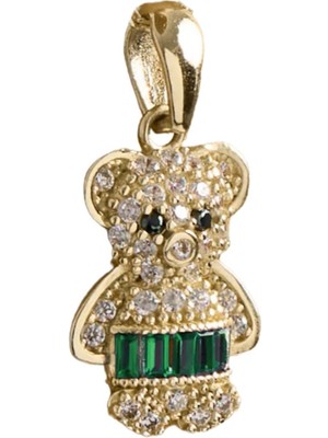 Gianfranco Mini Bear Green Kolye Ucu
